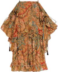 Etro - Patterned Off-Shoulder Dress - Lyst
