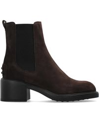 Tod's - Suede Heeled Ankle Boots - Lyst