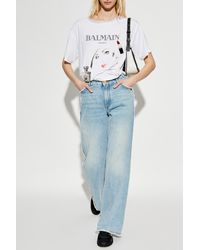 Balmain - T-Shirt With Appliqué - Lyst