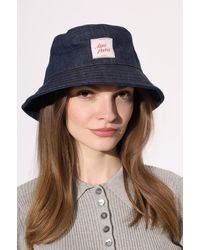 Ami Paris - Denim Bucket Hat With Logo - Lyst