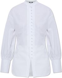 Balmain - Cotton Shirt With A Stand-Up Collar - Lyst