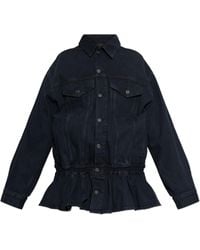 Agolde - Denim Jacket With Peplum - Lyst
