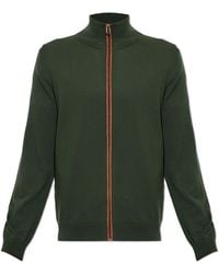 Paul Smith - Merino Wool Cardigan With Stand Collar - Lyst