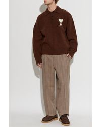Ami Paris - Oversized Polo With Logo - Lyst