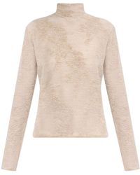 Ganni - Sweater With A Floral Motif - Lyst