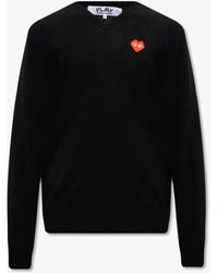 COMME DES GARÇONS PLAY - Wool Sweater With Logo - Lyst
