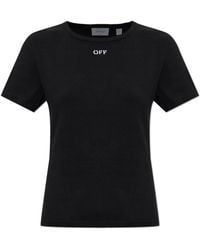 Off-White c/o Virgil Abloh - Ribbed Top With Embroidered Logo - Lyst