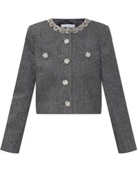 Self-Portrait - Herringbone Pattern Blazer - Lyst