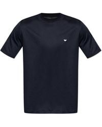Emporio Armani - T-Shirt With Embroidered Logo - Lyst