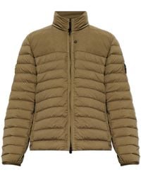 Stone Island - Quilted Jacket With Logo Patch - Lyst