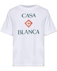 CASABLANCA - T-Shirt With Printed Logo - Lyst