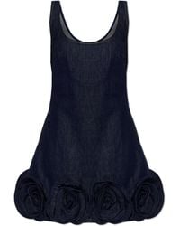 Self-Portrait - Denim Dress With Straps - Lyst