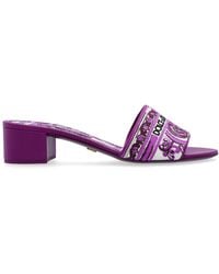 Dolce & Gabbana - Heeled Mules With "Majolica" Pattern - Lyst