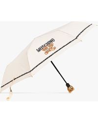 Moschino Folding Umbrella With Decorative Handle - Natural