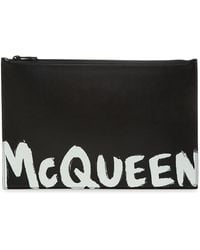 Alexander McQueen - Leather Clutch With Logo - Lyst