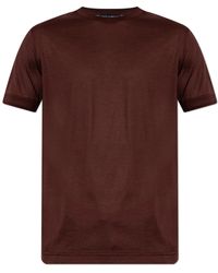 Dolce & Gabbana - Silk T-Shirt With Logo Patch - Lyst