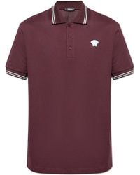 Versace - Cotton Polo With Medusa Head - Lyst