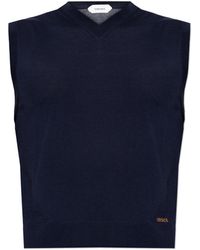 Versace - Wool Sleeveless Top - Lyst