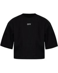 Off-White c/o Virgil Abloh - Short Ribbed T-Shirt With Logo - Lyst