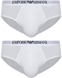 Emporio Armani - Pack Of Two Logo Briefs - Lyst