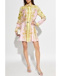 Versace - Silk Dress With Belt - Lyst