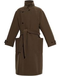 Lemaire - Wool Coat With Belt - Lyst
