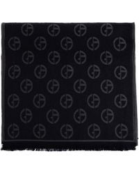 Giorgio Armani - Wool Scarf With Monogram - Lyst