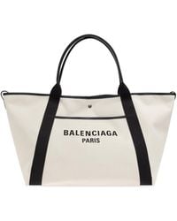 Balenciaga - Large Striped Canvas Shopper Tote Bag - Lyst