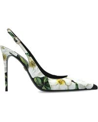 Dolce & Gabbana - Heeled Shoes With Floral Motif - Lyst