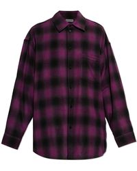 Balenciaga - Wool Shirt With A Check Pattern - Lyst