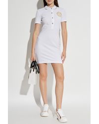 Versace Jeans Couture - Polo Dress With Embroidered Logo - Lyst