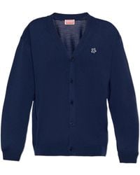 KENZO - Wool Cardigan With Patch - Lyst