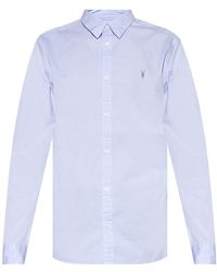 AllSaints 'hawthorne' Shirt With Logo - Blue