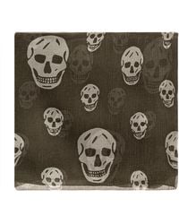 McQueen - Silk Scarf With Iconic Skull Motif - Lyst