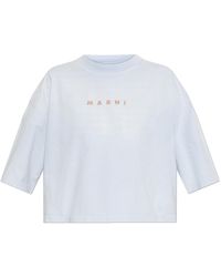 Marni - T-Shirt With Printed Logo - Lyst