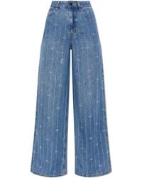 Self-Portrait - Jeans With Shimmering Sequins - Lyst