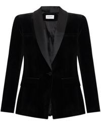 Balmain - Velvet Blazer With Single Vent - Lyst