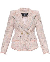 Balmain - Tweed Blazer With Lurex Thread - Lyst