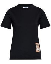 Burberry - T-Shirt With Logo Patch - Lyst