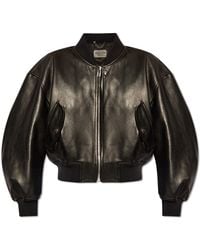 Gucci - Leather Bomber Jacket, - Lyst