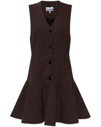 Ganni - Plaid Pattern Dress - Lyst