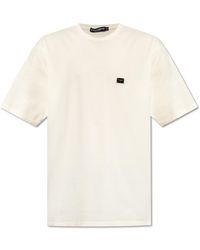 Dolce & Gabbana - T-Shirt With Logo Appliqué - Lyst