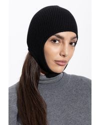 MM6 by Maison Margiela - Wool Beanie With Logo Patch - Lyst