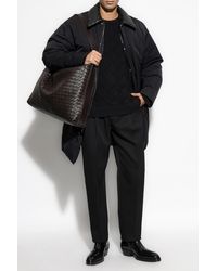 Bottega Veneta - Waterproof Down Jacket With Detachable Leather Collar - Lyst
