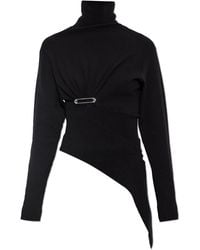 Lanvin - Asymmetric Turtleneck With Applique - Lyst