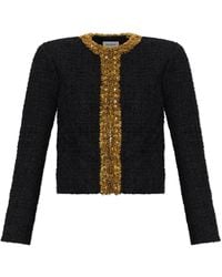 Balmain - Tweed Blazer With Appliqués - Lyst
