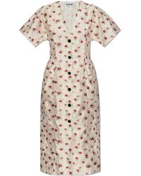 Ganni - Floral Motif Dress - Lyst