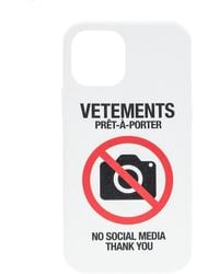 VETEMENTS ヴェトモン ロゴ iPhone 12 Pro用 レザーケース - cert 