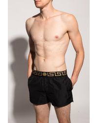 Versace Synthetic Swim Short in Black 