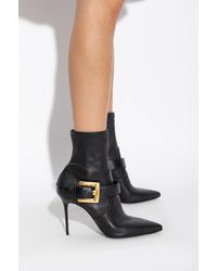 Balmain - Leather Heeled Ankle Boots "Anthem" - Lyst